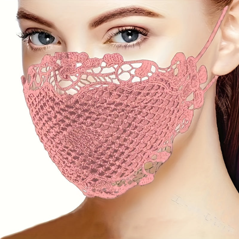 6PCS Sexy Lace Face Mask For Women- Adjustable Ear Loops- Cute, Sexy Washable And Reusable