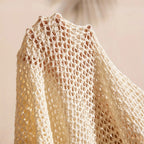 Women's Elegant Crochet Cardigan - Long Sleeve Open Front Vibrant Color Block Coat