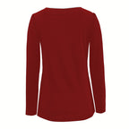 Women's Long Sleeve Tunic Tops Casual T-Shirt Fall Work Fashion 2025, Everyday Basic Wear