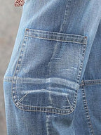 Women's High-Waist Lace-Up Jeans, Wide-Leg Full-Length Jeans With A Sexy Corset-Style Side Lacing, Statement Denim For Parties And Festivals.