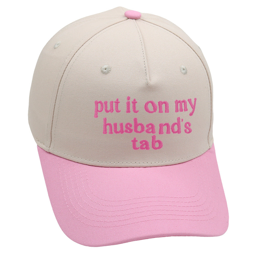 Put It On My Husbands Tab Trucker Embroidery Color Matching Baseball Cap