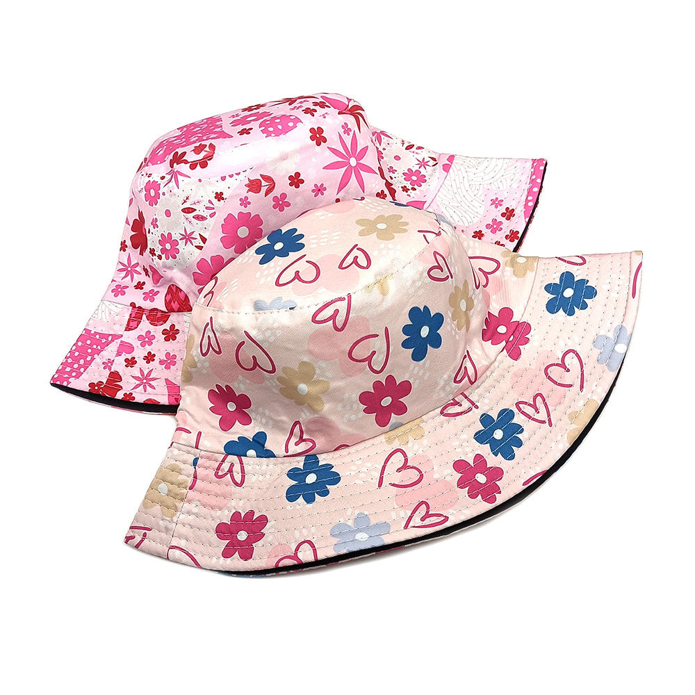 Outdoor Sun Protection Sun Floral Double-sided Bucket Hat