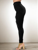 Versatile Women's High Waisted Elastic Ripped Tight Jeans, High-quality, Easy To Fit, Comfortable And Fashionable - Street Style Sexy Basic Jeans, Women's Jeans And Clothing