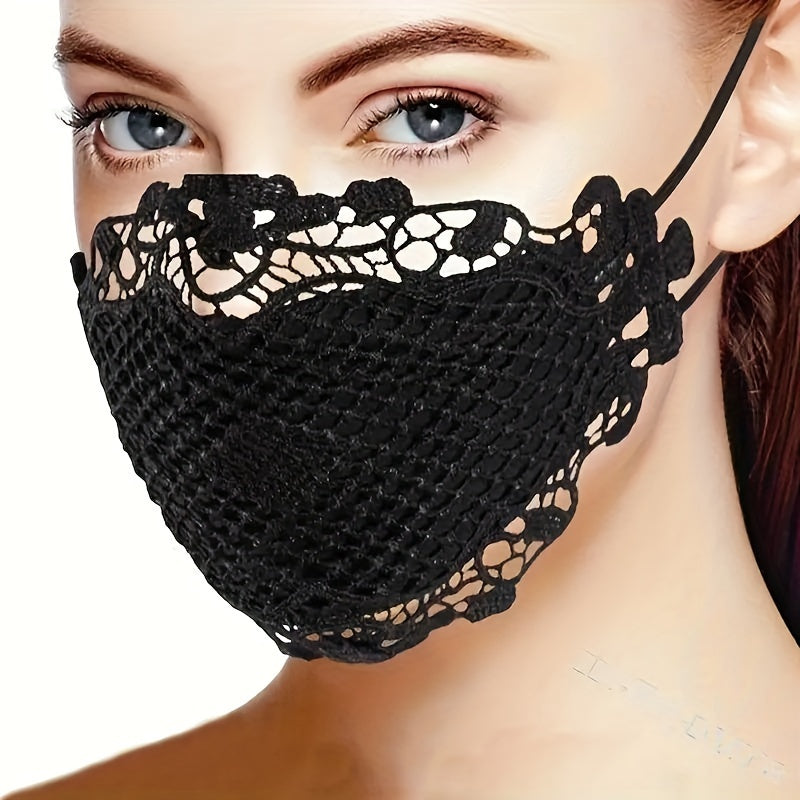 6PCS Sexy Lace Face Mask For Women- Adjustable Ear Loops- Cute, Sexy Washable And Reusable