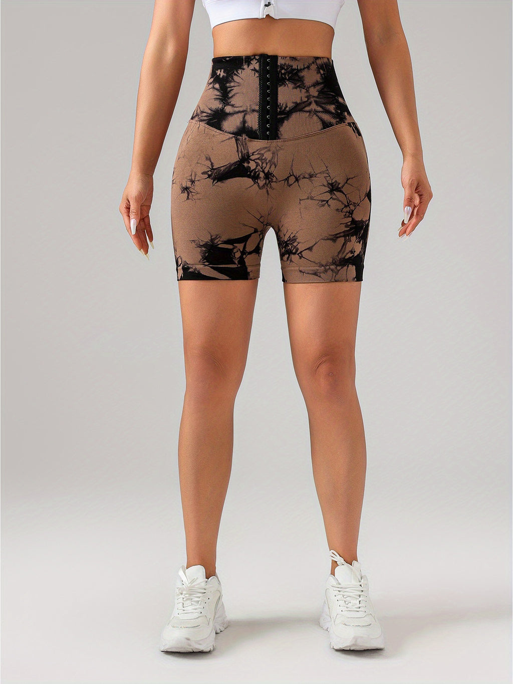 3 Pack 3-ROW HOOK Seamless Tie Dye Tummy Control Leggings Shape Body Slim Scrunch Butt Lifting Fitness Sports Shorts