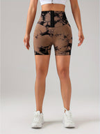 3 Pack 3-ROW HOOK Seamless Tie Dye Tummy Control Leggings Shape Body Slim Scrunch Butt Lifting Fitness Sports Shorts