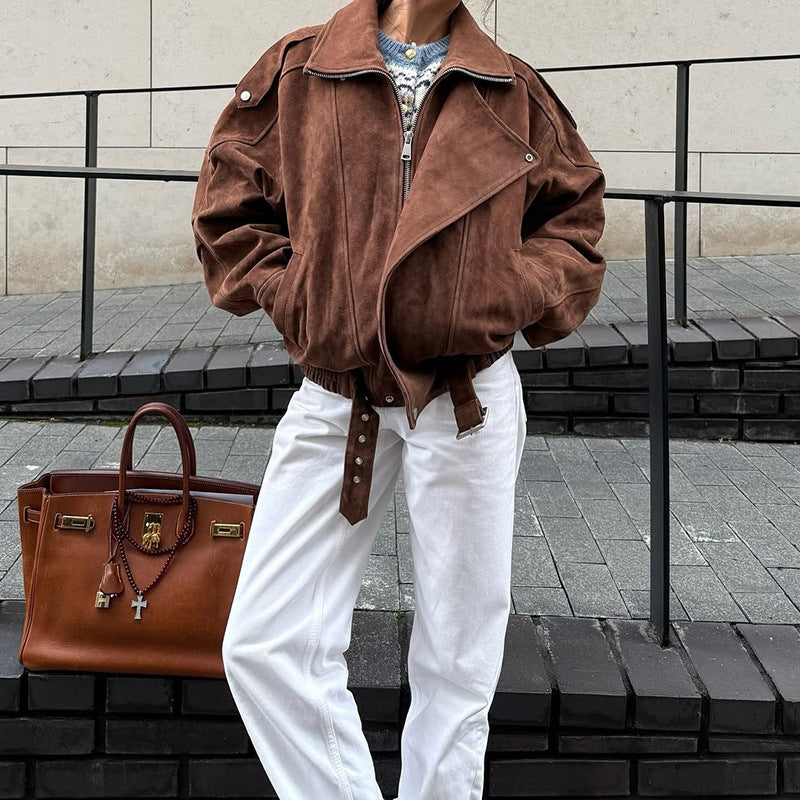 Women's Casual Zip Up Jacket, Fall Long Sleeve Outerwear Coat With Pockets