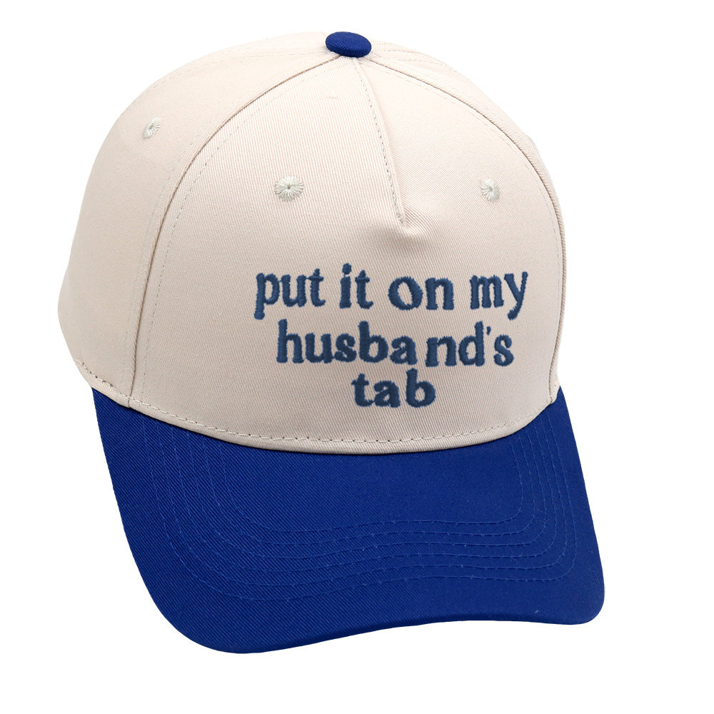Put It On My Husbands Tab Trucker Embroidery Color Matching Baseball Cap