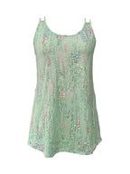 Summer Casual Sleeveless Top Printed Double Shoulder Strap Women's Stylish Camisole.