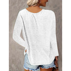 5 Pack Women's Long Sleeve T Shirts, Casual V Neck Tunic Tops Basic Loose Solid Blouses Outfit