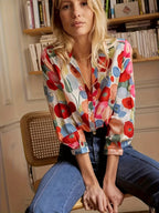 Women's Shirt Long Sleeved Shirt Casual Printed Flower Shirt