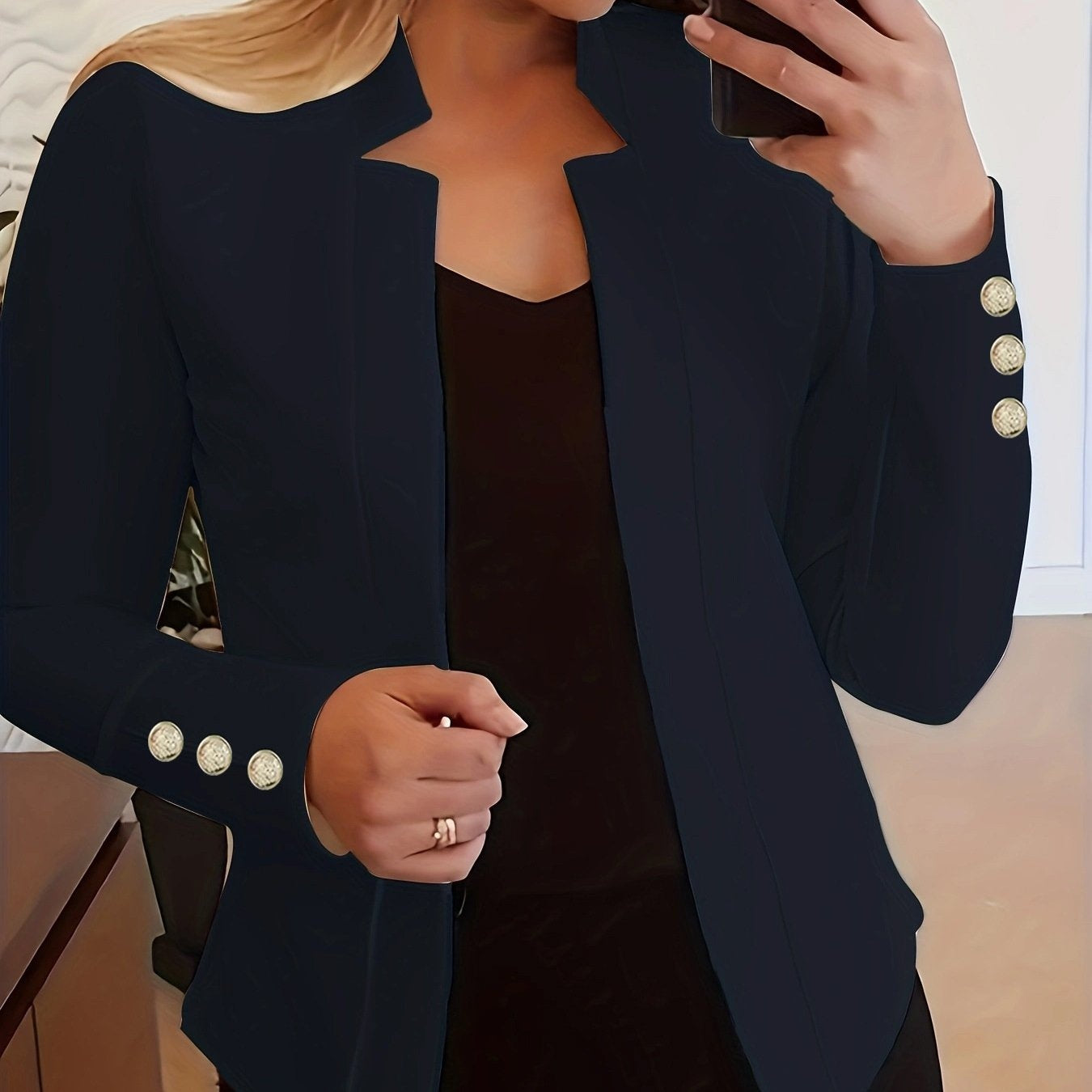 Solid color casual professional blazer