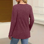 3 Pack Womens Long Sleeve Shirts V Neck Tunic Tops Loose Fit Lightweight Basic Casual Fall Clothes