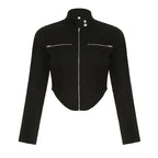 New Stand-up Collar Slim Fit Short Zipper Jacket