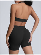 Women's Yoga Workout Set  Sports Bra High-Waist Shorts  Quick-Dry  Breathable