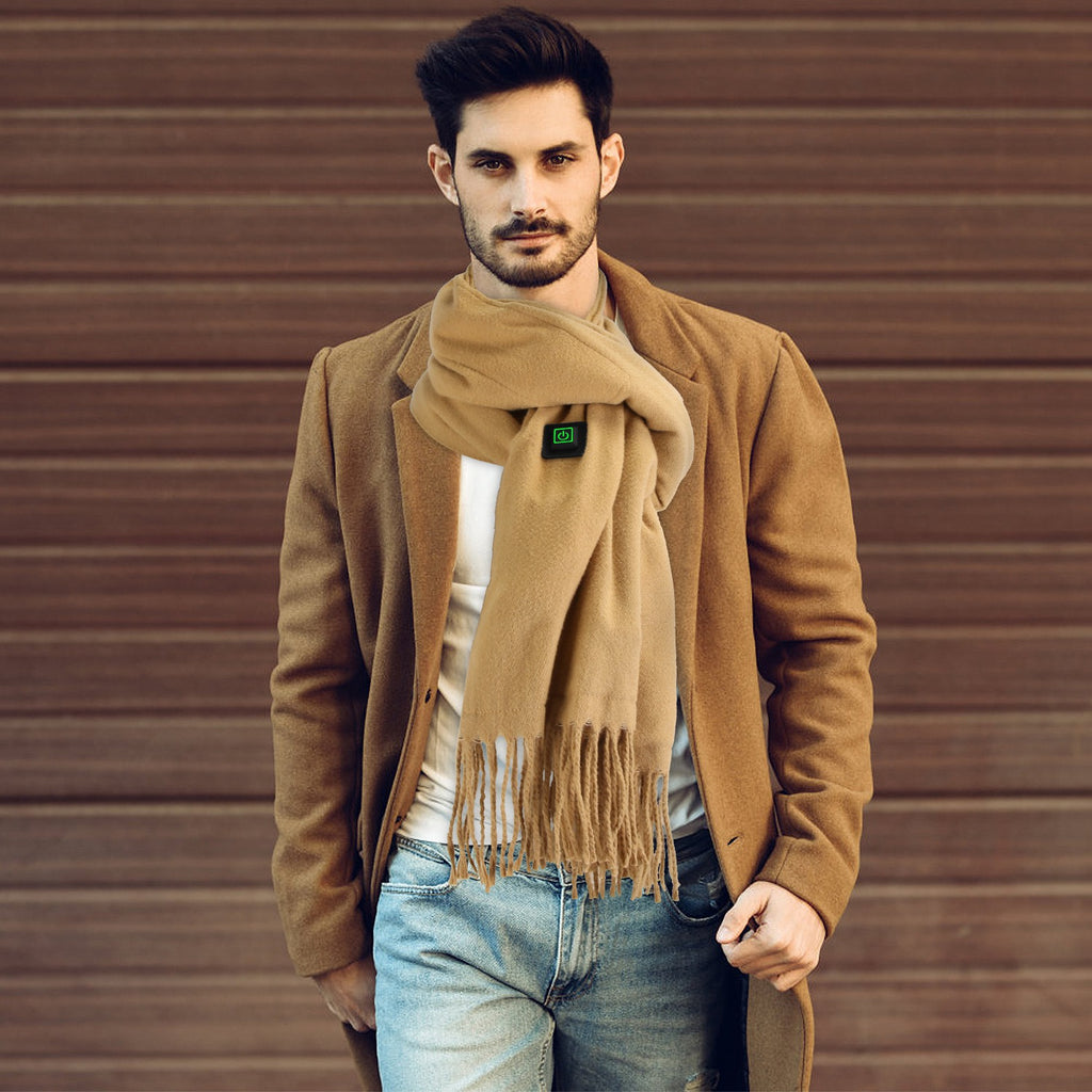 1Pc Electric Heated Winter Scarf USB Heating Neck Wrap Unisex Heated Neck Shawl Soft Warm Scarves 3 Heating Modes For Outdoor Cycling Skiing Skating