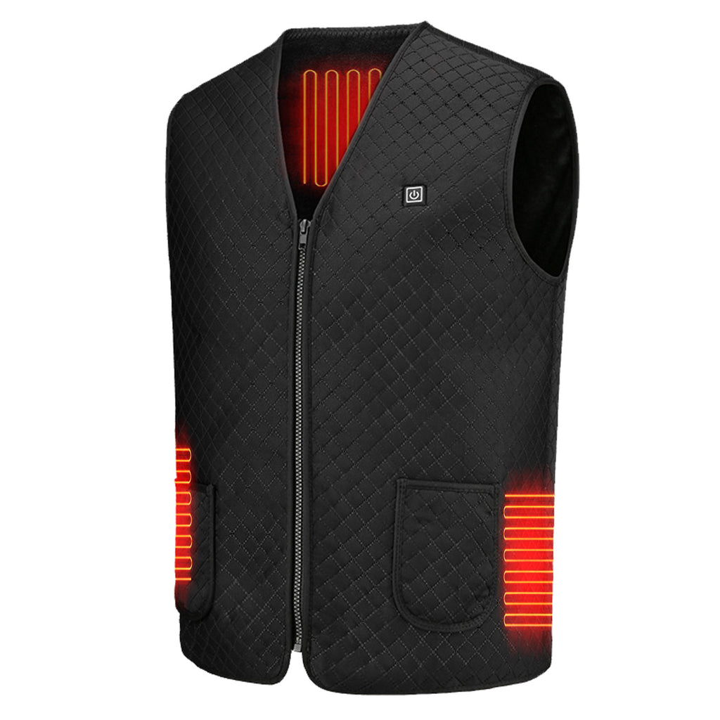 1Pc Heat Jacket Vest 3 Heating Gear Adjustable USB Heated Vest Warm Heat Coat Vest With 5 Heating Zones For Men Women Winter Outdoor Activity