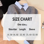 Women's Elegant Fake Two-Piece Sweater, Collared Long Sleeve Pullover With Button Detail For Versatile Layering