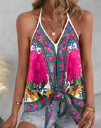 Open Shoulder Casual Vest With Front Placket