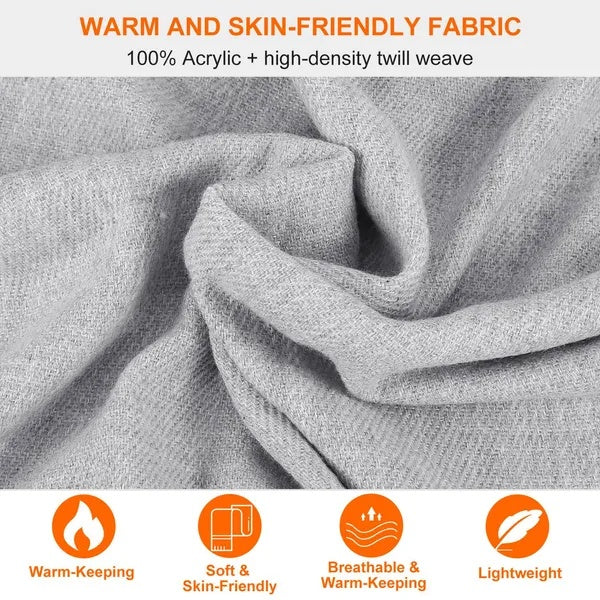 Mens Womens Oversize Cashmere Wool Shawl Wraps Blanket Winter
