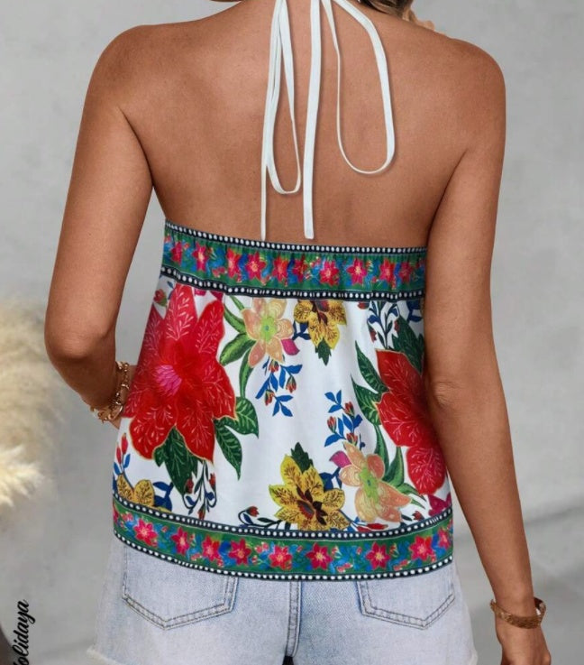 Open Shoulder Casual Vest With Front Placket