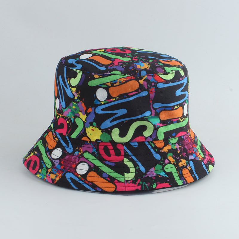 Printed Fisherman Hat Double-sided Can Wear Colorful Triangle Basin Hat