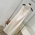 Champagne Sequin Maxi Dress For Women - Low-Cut Bodycon Evening Gown With Shawl, Glitzy Party Formal Long Dress