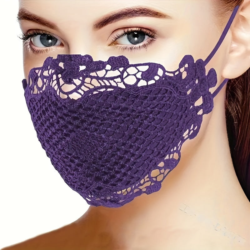 6PCS Sexy Lace Face Mask For Women- Adjustable Ear Loops- Cute, Sexy Washable And Reusable