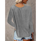 5 Pack Women's Long Sleeve T Shirts, Casual V Neck Tunic Tops Basic Loose Solid Blouses Outfit