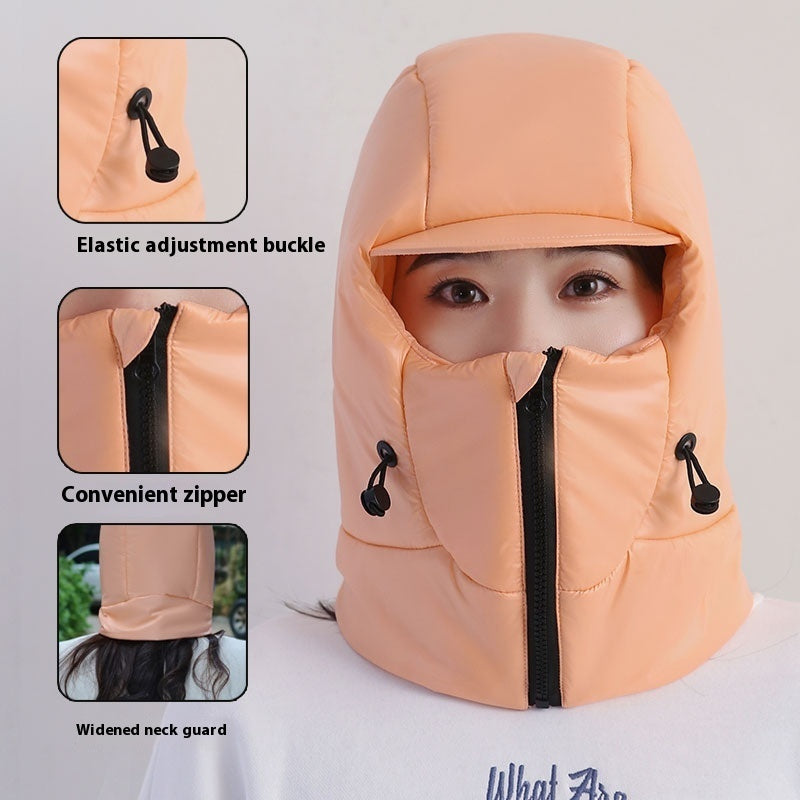 Winter Warm Hat Female Cycling Electric Car Face Care Ear Protection Scarf