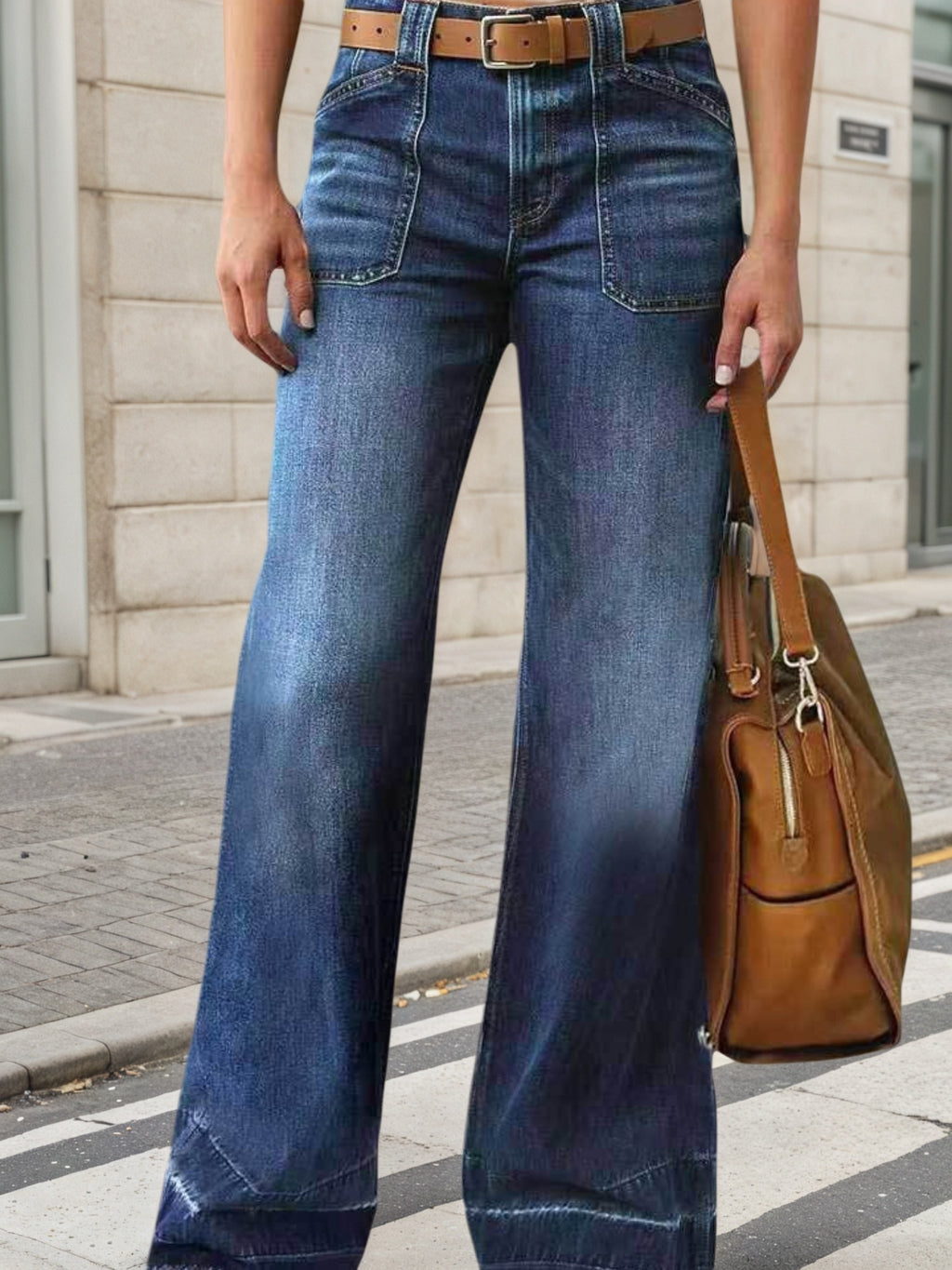 2025 New Women's Wide Leg Jeans, Autumn And Winter Outfits, Straight Leg Jeans, Mid Rise Jeans