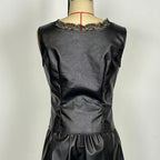 Women's Faux Leather Vest - Sexy Lace Trim V-Neck Sleeveless Top For Club & Y2K Party