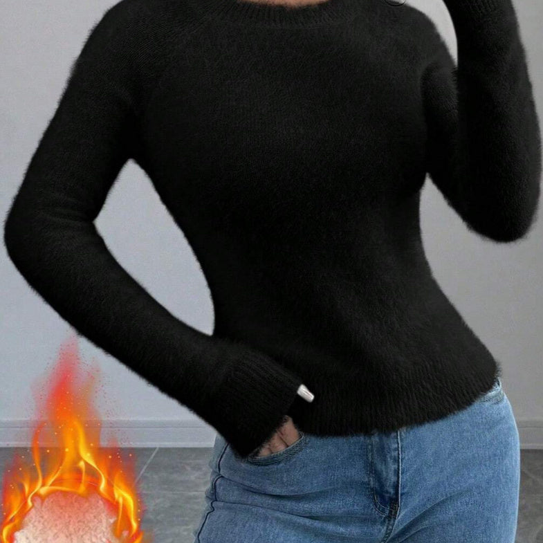 Women's Pure Color All-matching Soft Glutinous Long-sleeved Sweater