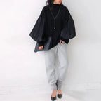 Women's Loose Long Sleeve Turtleneck Sweater Solid Color Soft Ribbed Knit Pullover For Spring Fall Layering