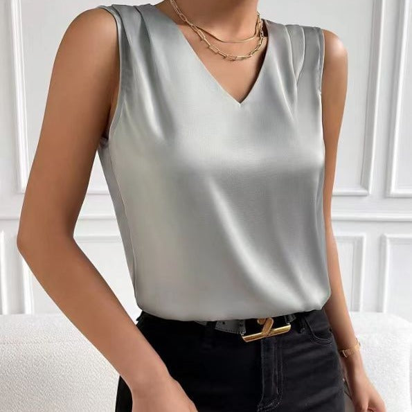 Women's Fashion Personalized Pure Satin Top