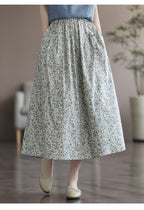 Artistic Floral Washed Cotton Sweet Neighbor's Beautiful Printed Skirt