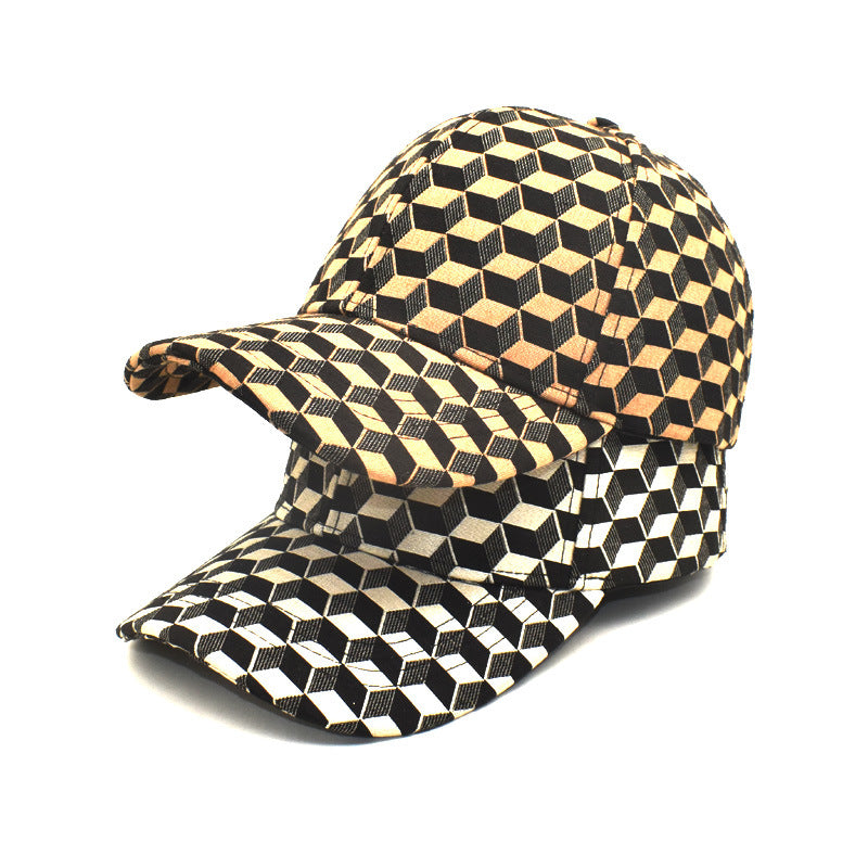 Women's Spring And Autumn Korean Style Japanese Style Trendy Chessboard Plaid Baseball Cap