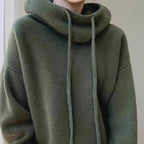 Hooded Solid Color Knitted Sweater