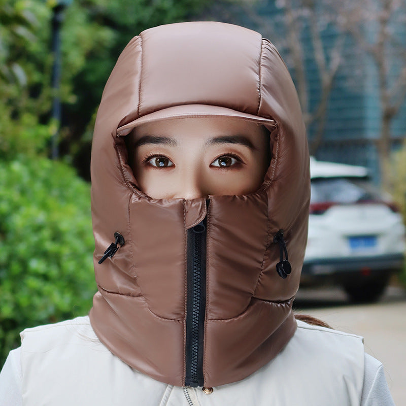 Winter Warm Hat Female Cycling Electric Car Face Care Ear Protection Scarf