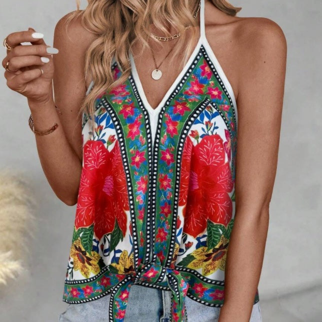 Open Shoulder Casual Vest With Front Placket