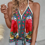 Open Shoulder Casual Vest With Front Placket