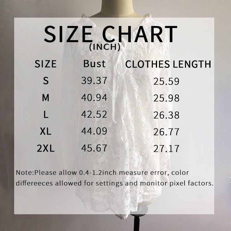 Women's Floral Embroidered Mesh Lace Blouse, Long Sleeve Boho Top, Casual Dressy Shirt