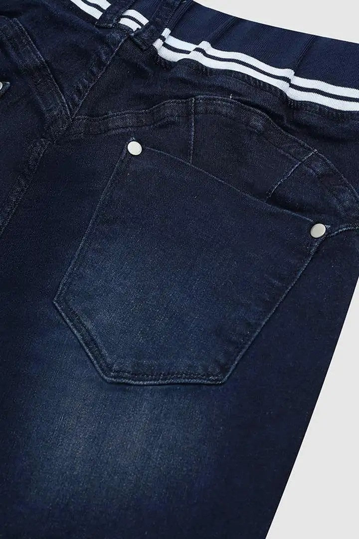 Athleisure Style Skinny Jeans For Women, Mid-Rise Pull-On Denim With A Sporty Drawstring Waist, Butt-Lifting Dark Wash Jeggings