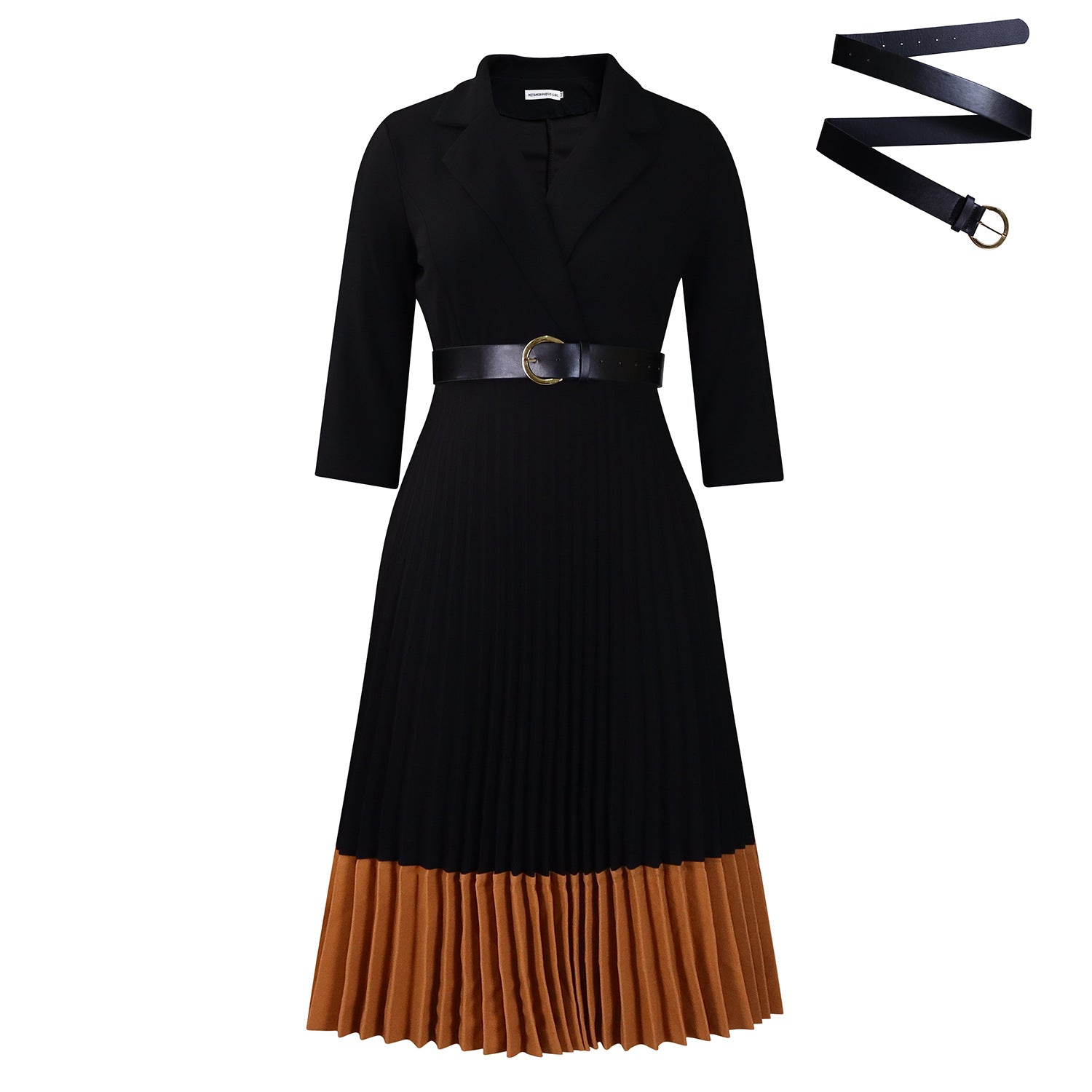 Suit Collar Fashion Elegant Pleated African Dress