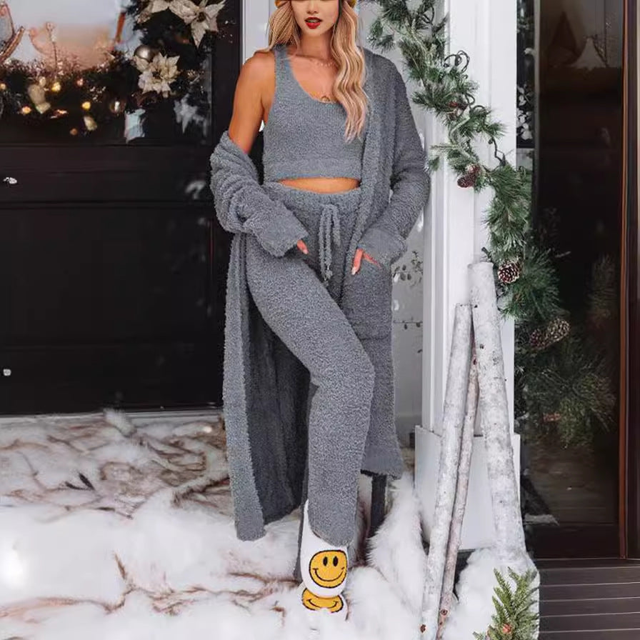 Elegant Cardigan Loose Casual Three-piece Suit Pack