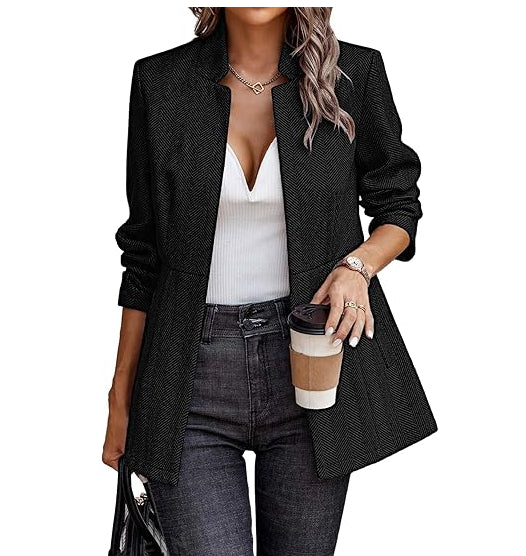 Ladies  Casual Jacket With Bird Check