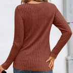 Women's Hollow Out Pullover - Soft Lightweight Long Sleeve Top For 2025 Spring Fall Outfits
