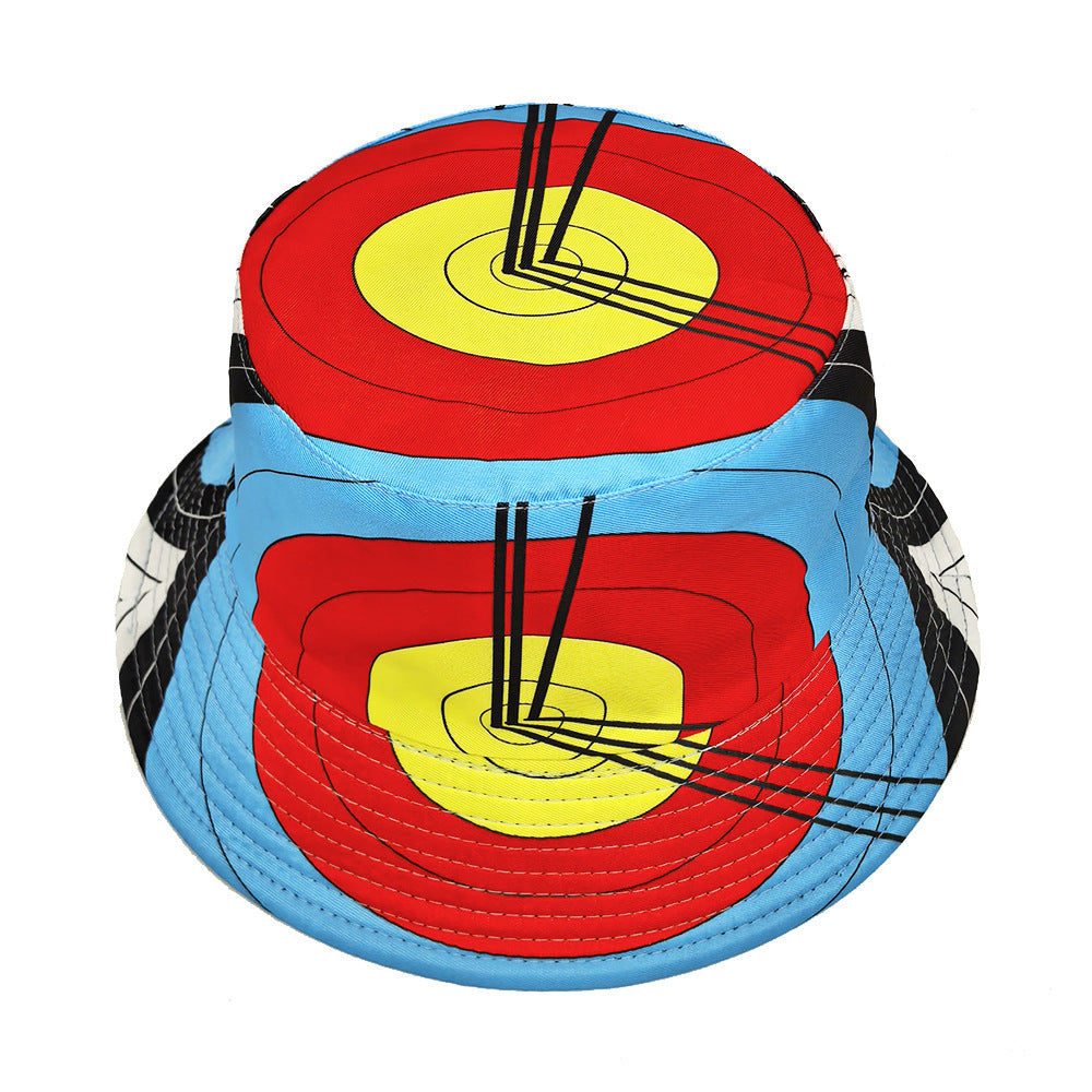 Archery Target Clock Pattern Bucket Hat Double-sided Wear