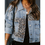 Women's Cropped Distressed Denim Jacket Ripped Button Down Jean Jacket Long Sleeve Casual Streetwear Coat