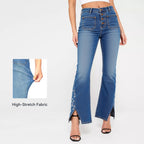 Women's High-Waist Star Patch Jeans, Wide-Leg Full-Length Jeans With A Retro Y2K Sta Light-Wash Denim For All Seasons Forbidden Platform - Temu